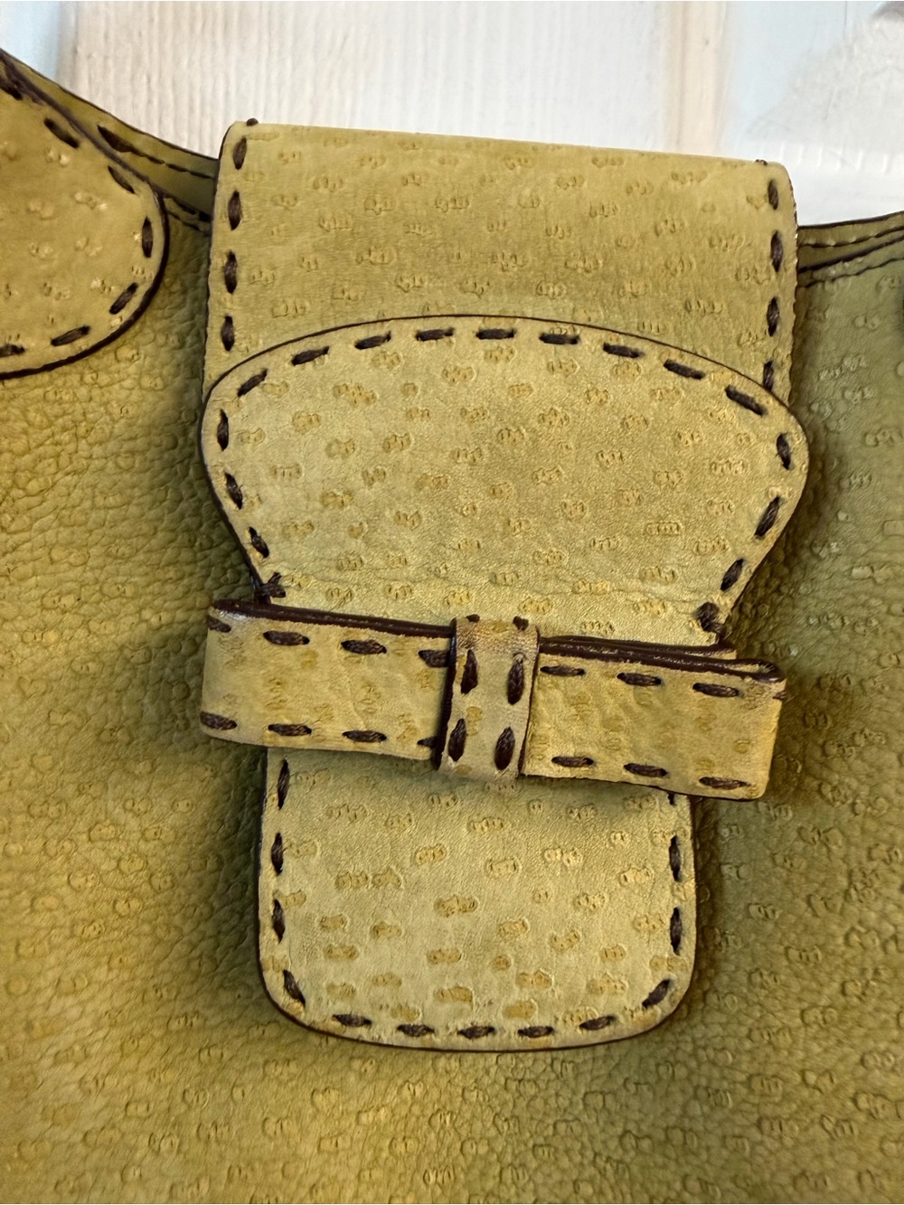 Prada Vintage Olive Green Textured Leather Shoulder Bag Y2K - Picture 3 of 12